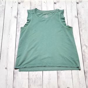 Sonoma Petite Large Green Ruffled sleeve tank top